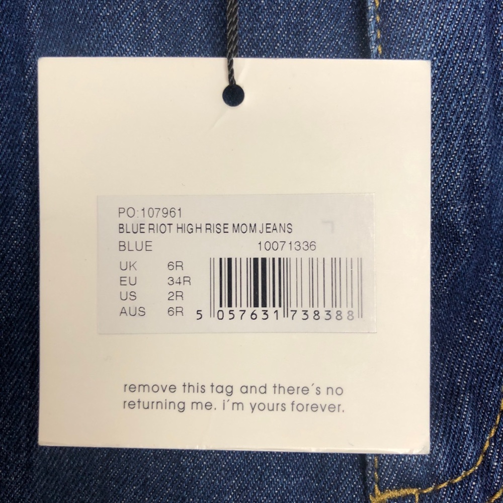 Misguided Jeans Riot High Rise Mom Blue High Waist - Picture 8 of 8